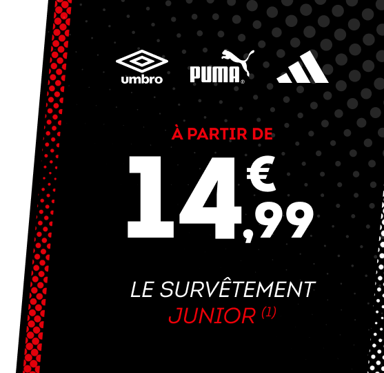 Le survêtement junior à partir de 14,99 euros