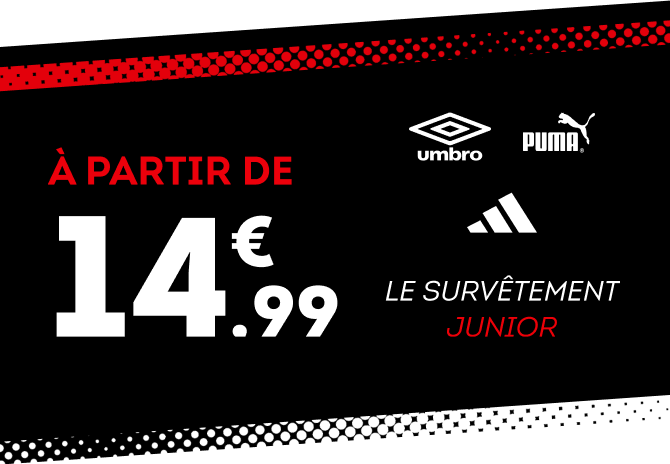 Le survêtement junior à partir de 14,99 euros