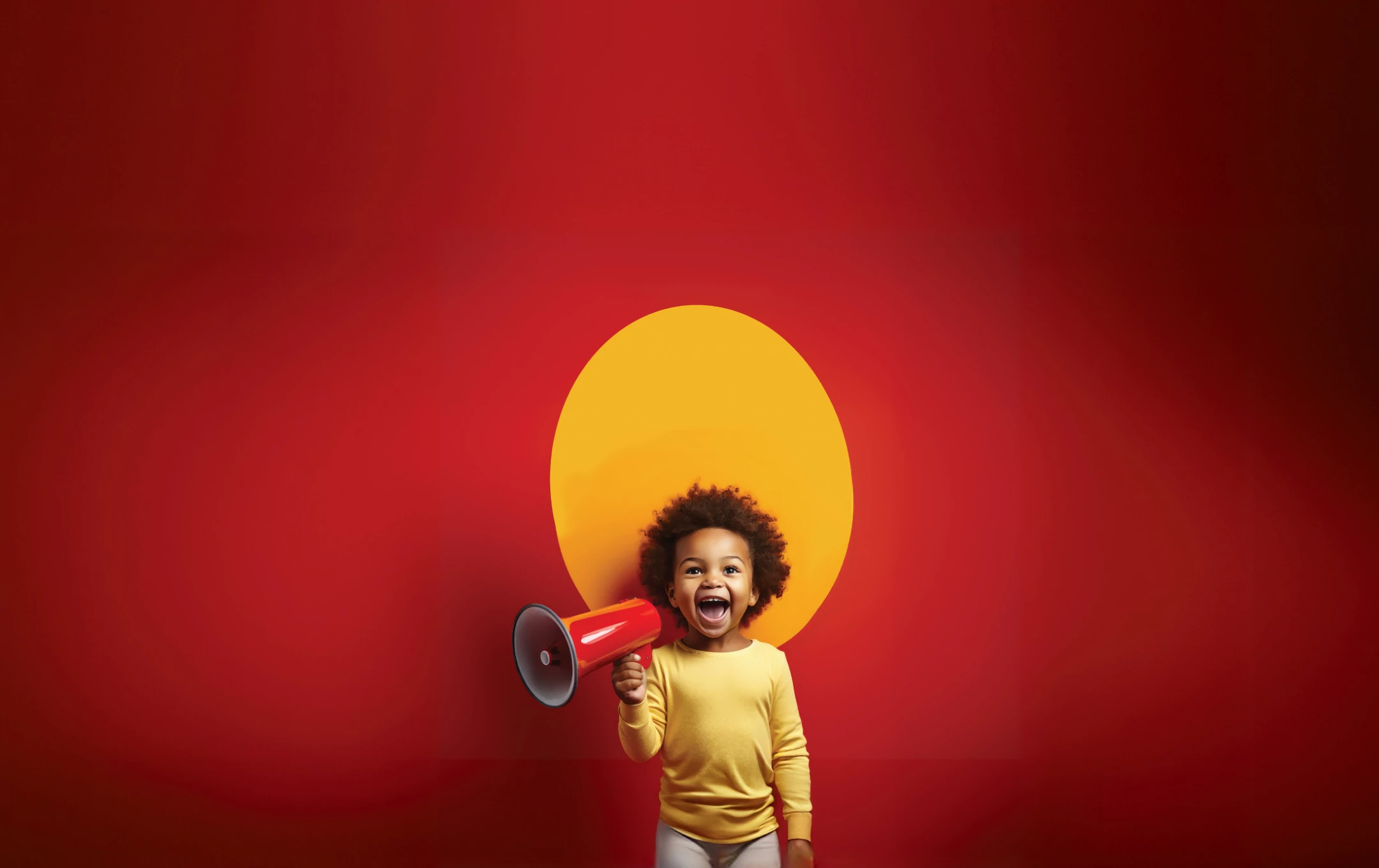 Un enfant avec un mégaphone